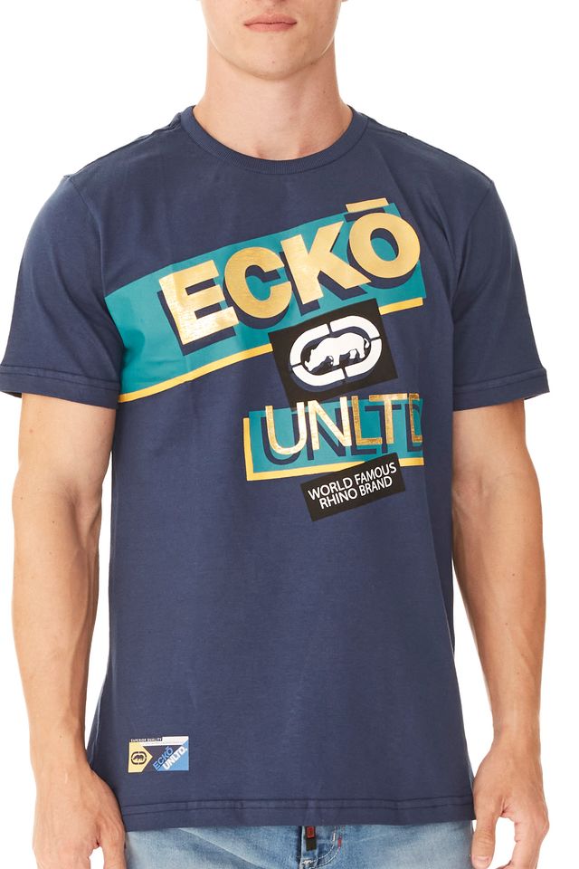 Camiseta-Ecko-Estampada-Azul-Marinho