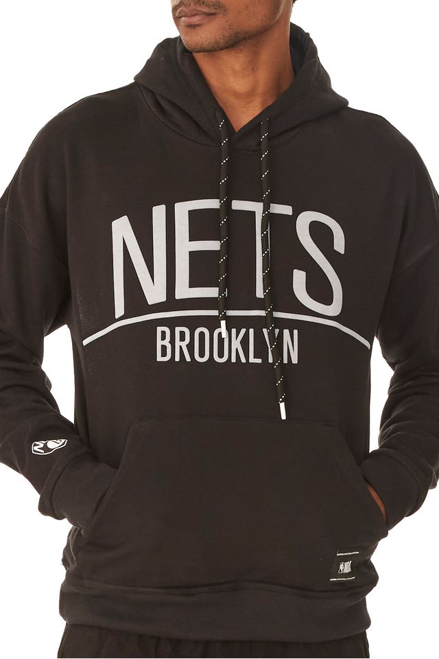 Moletom-NBA-Fechado-Com-Capuz-Brooklyn-Nets-Preto