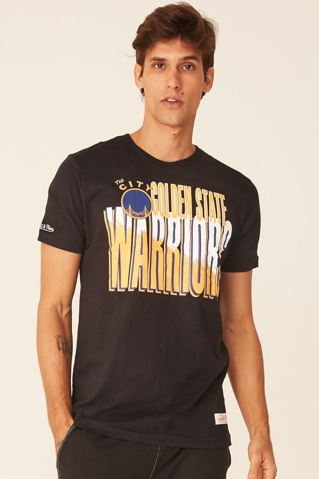 Camiseta-Mitchell---Ness-Estampada-Scribble-Fill-Estampada-Golden-State-Warriors-Preta