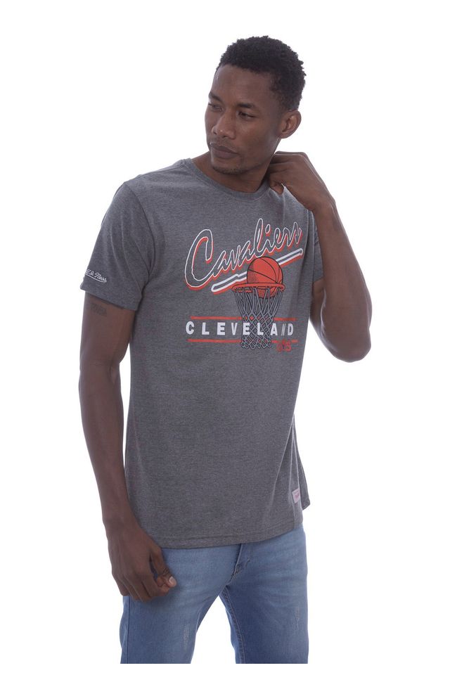 Camiseta-Mitchell---Ness-Estampada-Cleveland-Cavaliers-Cinza