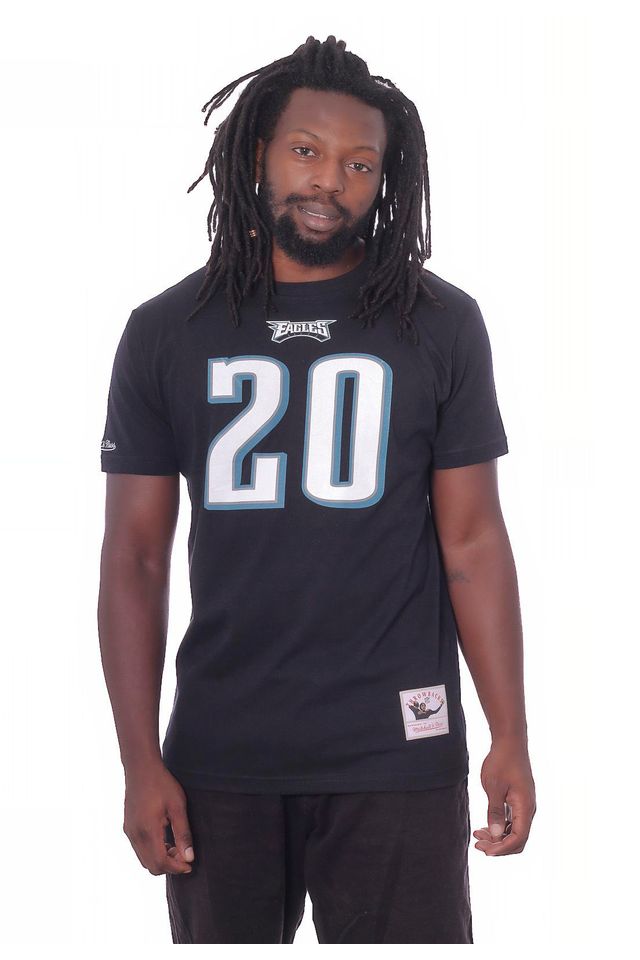 Camiseta-Mitchell---Ness-Basica-Estampada-NFL-Philadelphia-Eagles-Preta