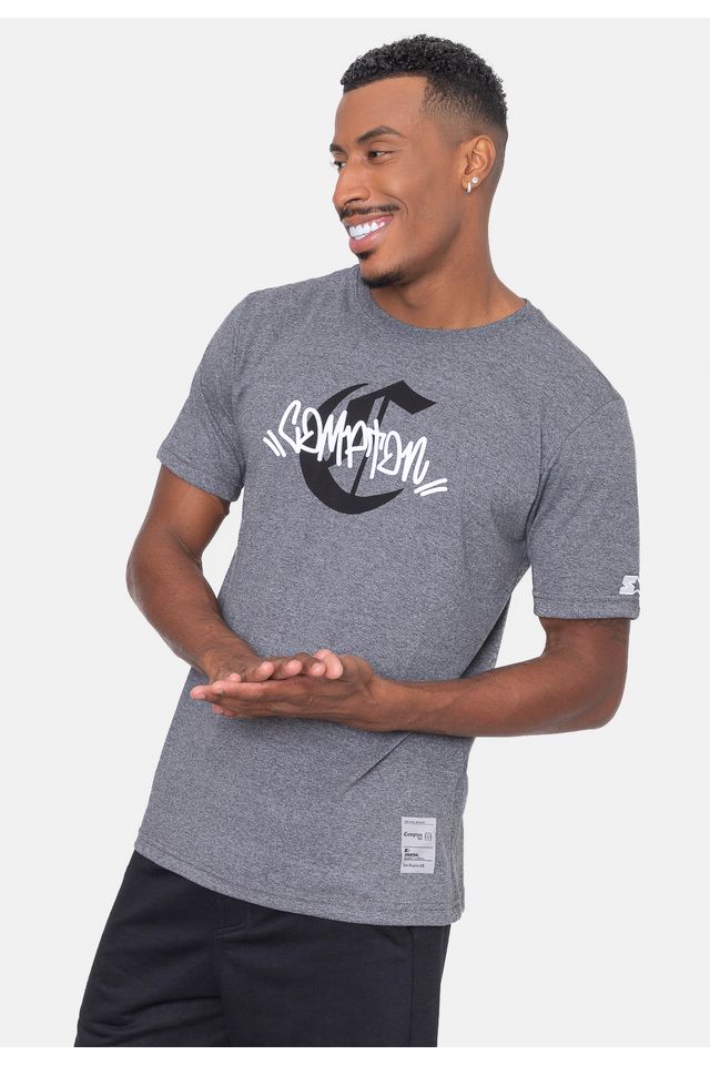 Camiseta-Starter-Compton-Cinza-Mescla-Escuro