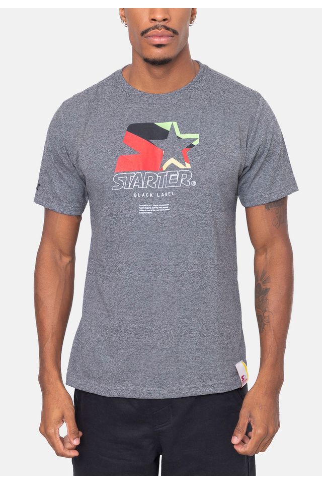 Camiseta-Starter-Geometric-Logo-Cinza-Mescla-Escuro