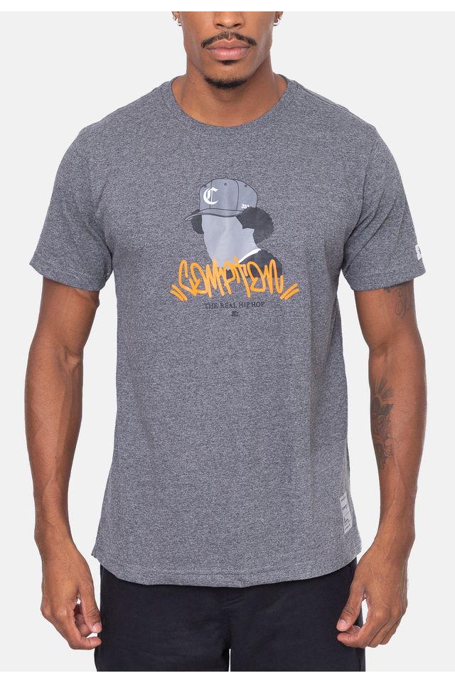 Camiseta-Starter-Eazy-Compton-Cinza-Mescla-Escuro