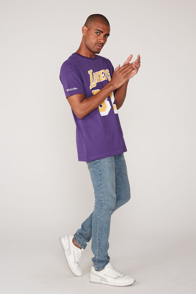 Camiseta-Mitchell---Ness-Estampada-Los-Angeles-Lakers-Roxa