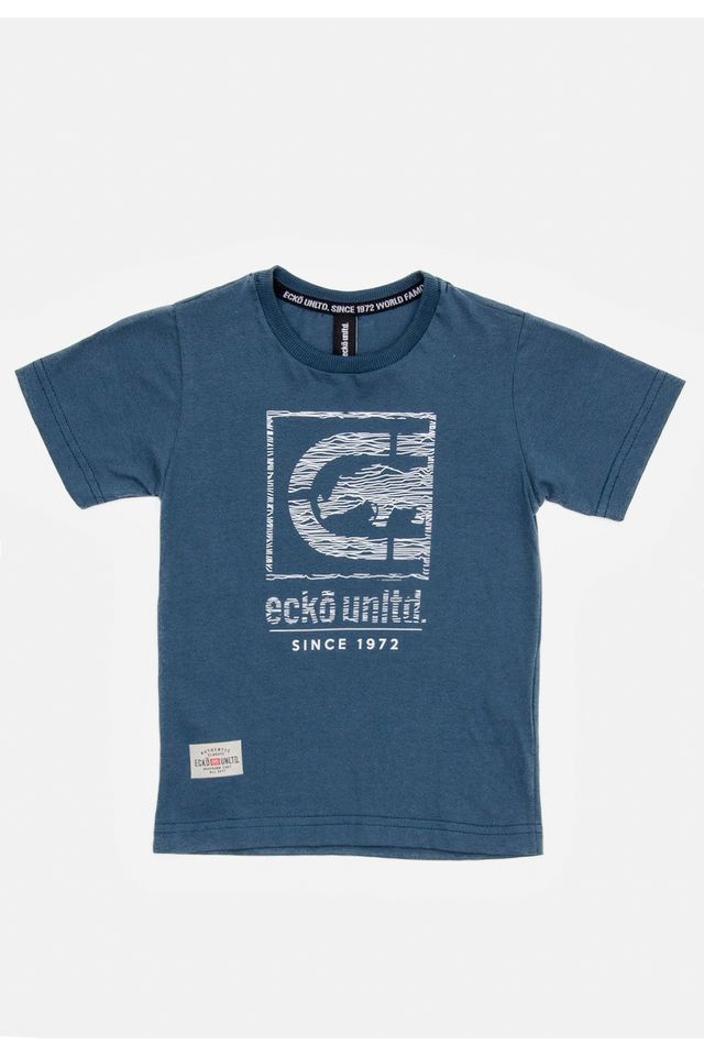 Camiseta-Ecko-Infantil-Estampada-Azul