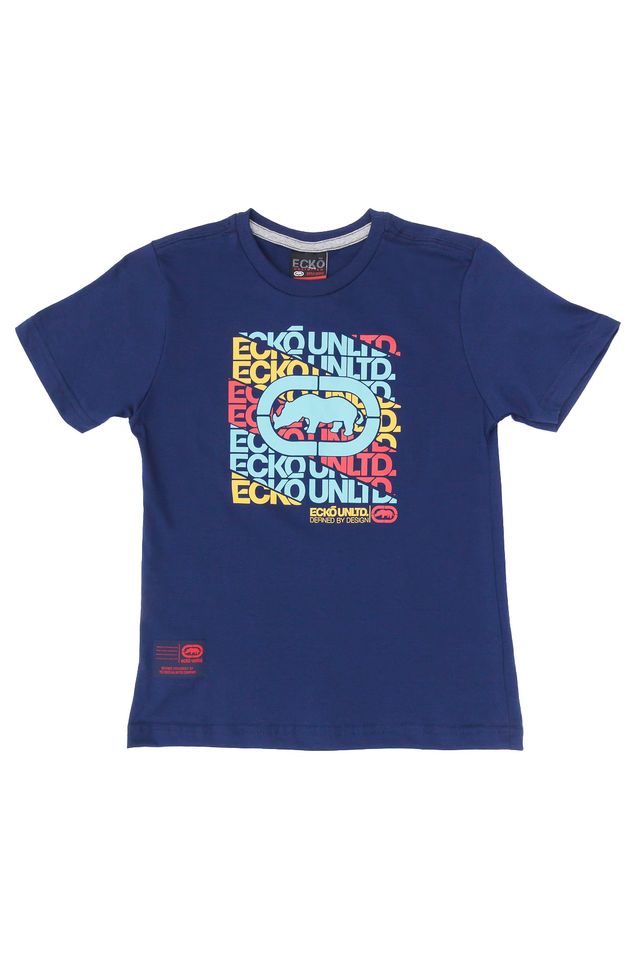 Camiseta-Ecko-Juvenil-Estampada-Azul-Marinho