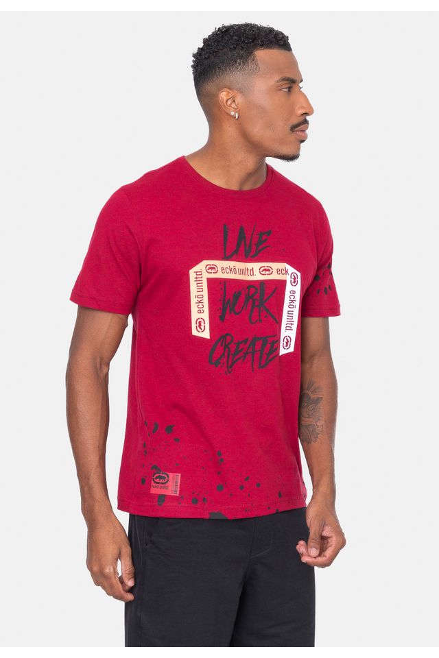 Camiseta-Ecko-Gohan-Vermelha-Mescla