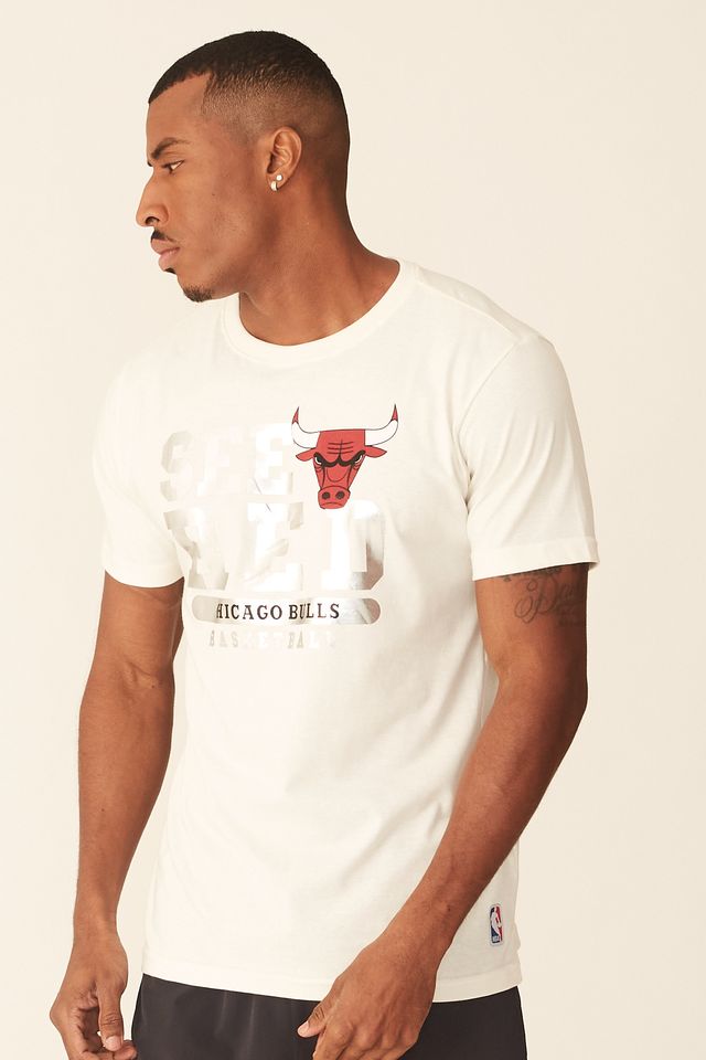 Camiseta-NBA-Estampada-Chicago-Bulls-Casual-Off-White