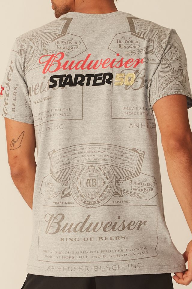 Camiseta-Starter-Collab-Budweiser-Gray
