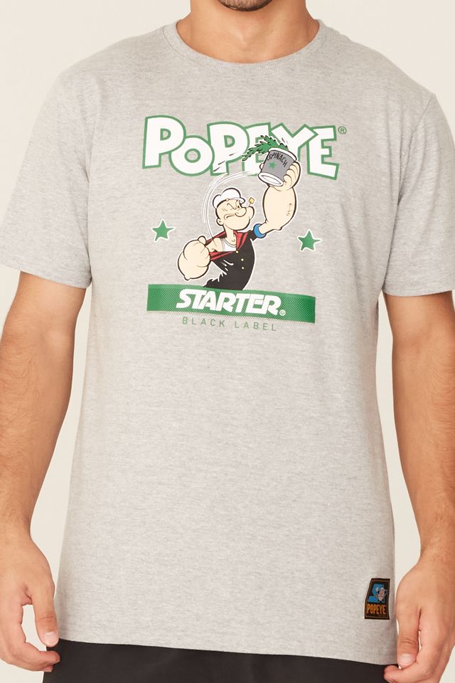 Camiseta-Starter-Estampada-Collab-Popeye-Cinza-Mescla