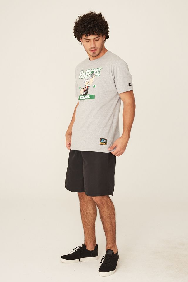 Camiseta-Starter-Estampada-Collab-Popeye-Cinza-Mescla
