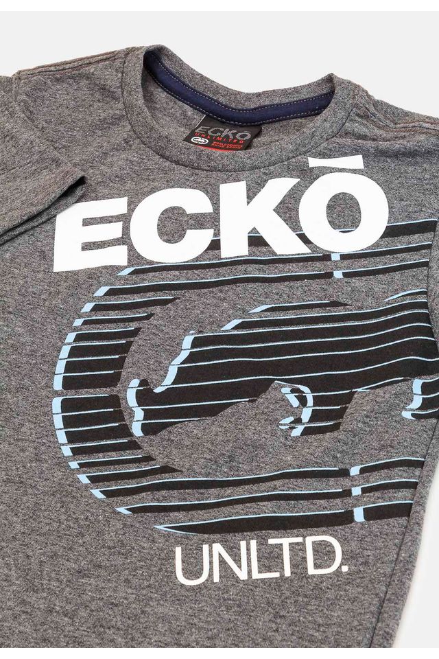 Camiseta-Ecko-Infantil-Lime-Cinza-Mescla-Escuro