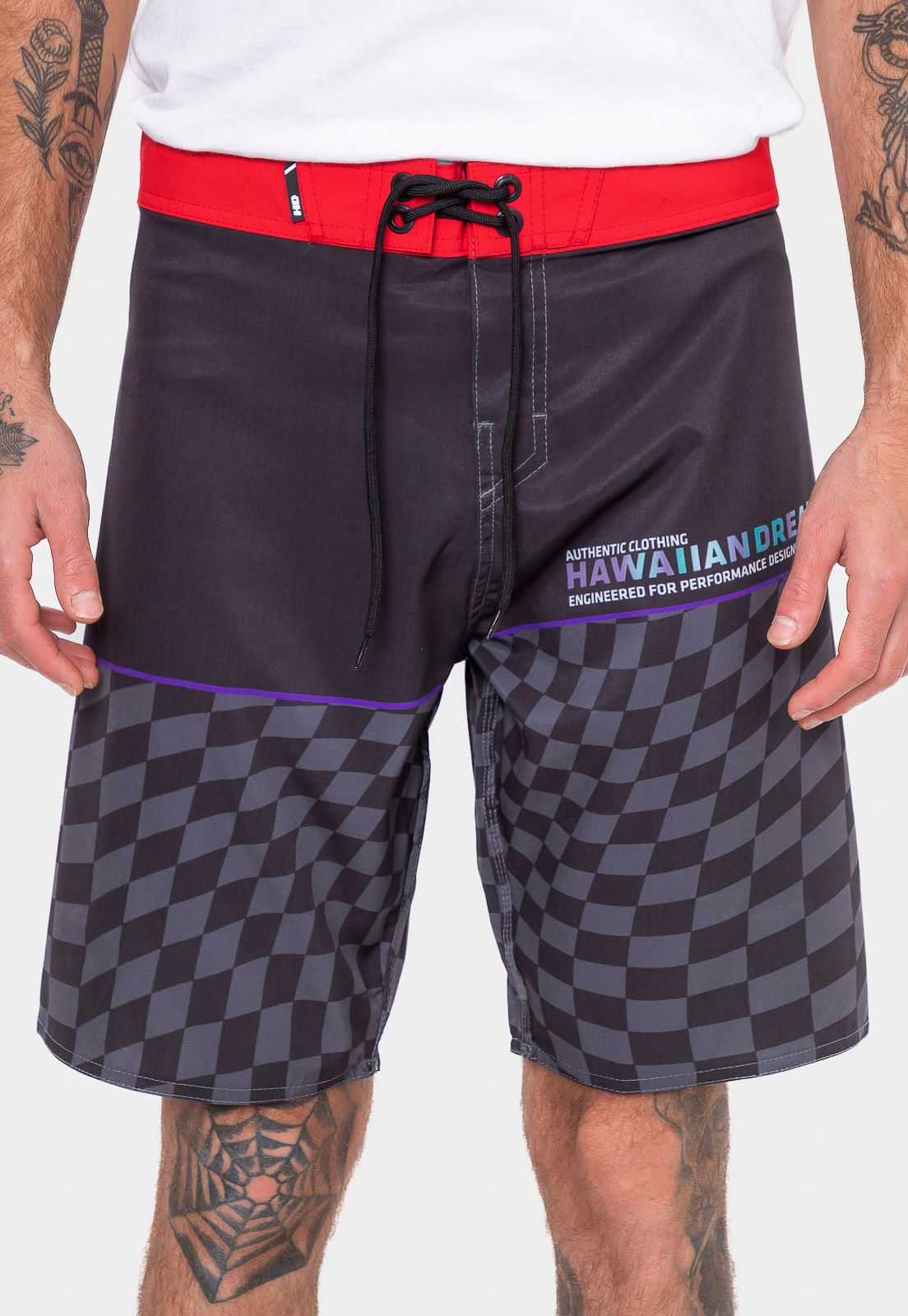 Boardshort HD Geometric Vermelho 48