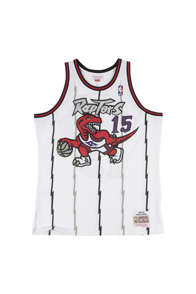 Camiseta Mitchell & Ness NBA Toronto Raptors 15 Carter Cinza