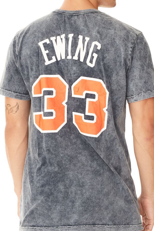 Camiseta Mitchell & New York Knicks Patrick Ewing Azul