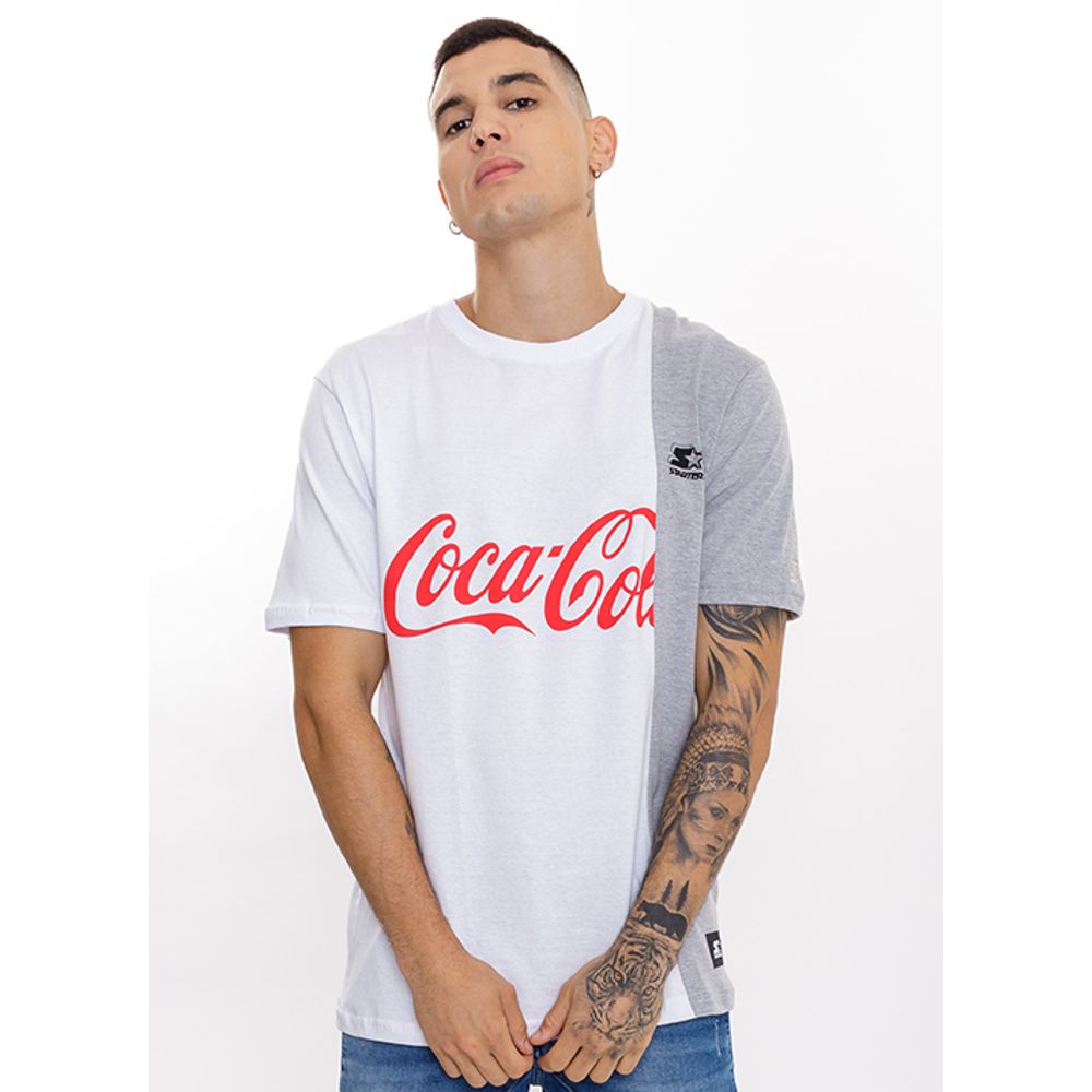 Camiseta Starter Especial Collab Coca Cola Cut Colors Branca - ecko