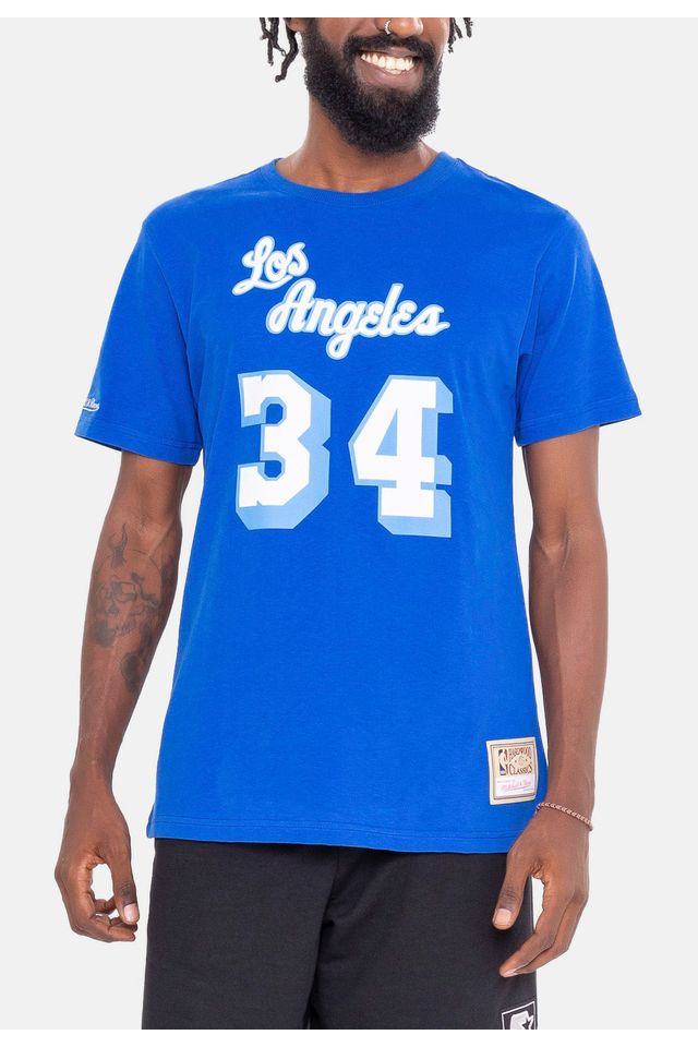 Camiseta-Mitchell---Ness-Name-And-Number-Shaquille-O-Neal-Los-Angeles-Lakers-Azul