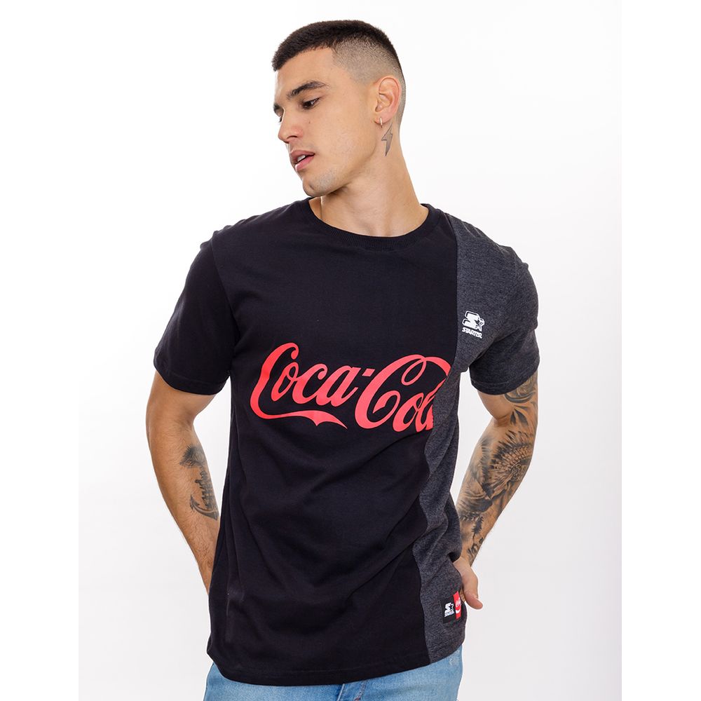 Camiseta Starter Especial Collab Coca Cola Cut Colors Preta - ecko