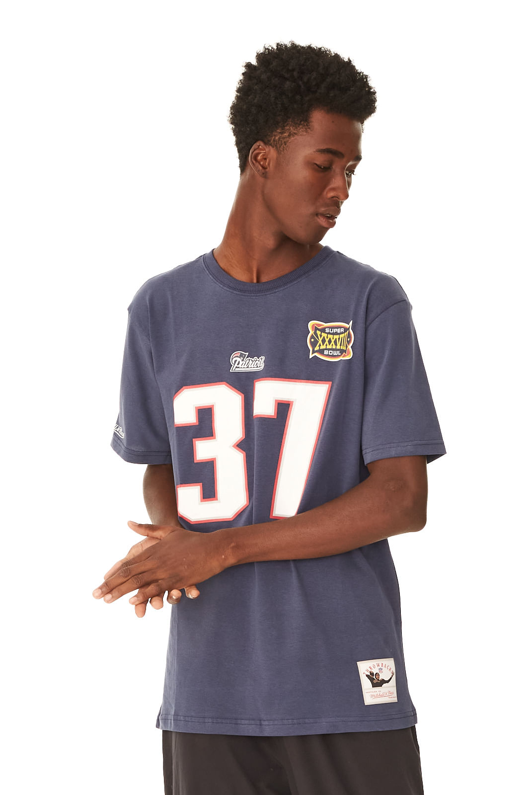 Men's Mitchell & Ness Rodney Harrison Navy New England Patriots