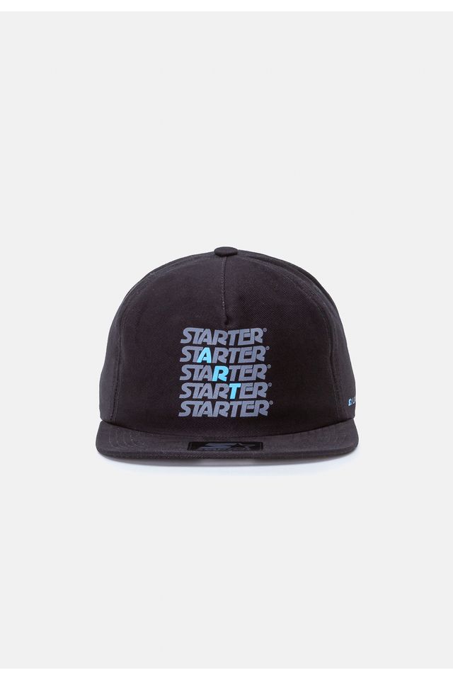 Bone-Starter-Aba-Reta-Snapback-Preto Bone-Starter-Aba-Reta-Snapback-Preto