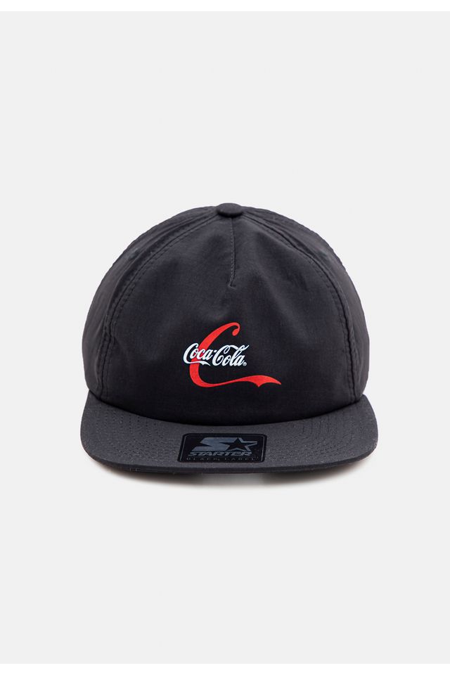 Bone-Starter-Aba-Reta-Strapback-Collab-Coca-Cola-Preto Bone-Starter-Aba-Reta-Strapback-Collab-Coca-Cola-Preto