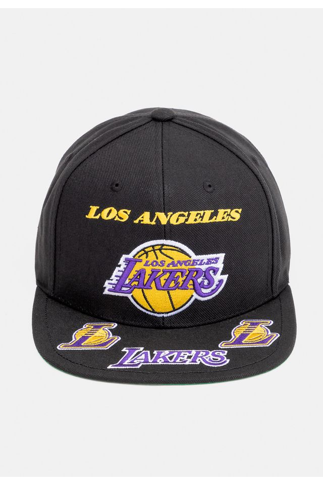 Bone-Mitchell---Ness-NBA-Front-Loaded-Snapback-Los-Angeles-Lakers-Preto