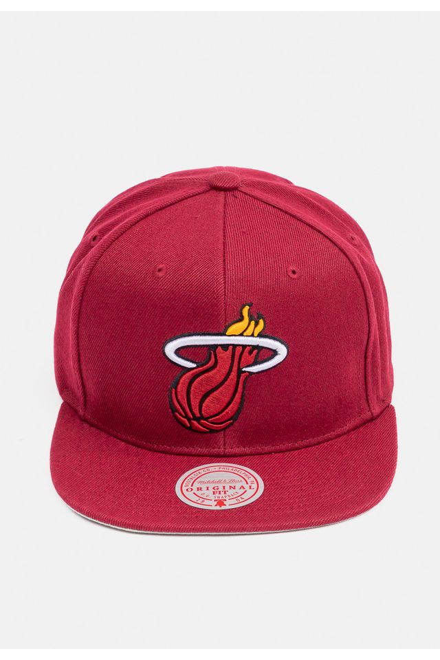 Bone-Mitchell---Ness-NBA-Core-Basic-Snapback-Miami-Heat-Marrom