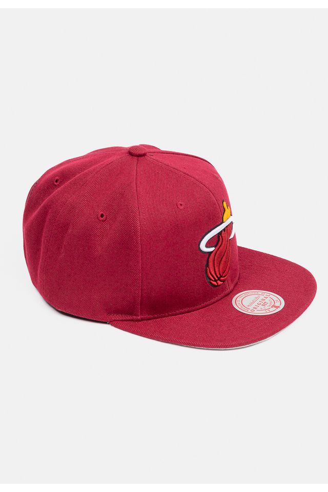 Bone-Mitchell---Ness-NBA-Core-Basic-Snapback-Miami-Heat-Marrom