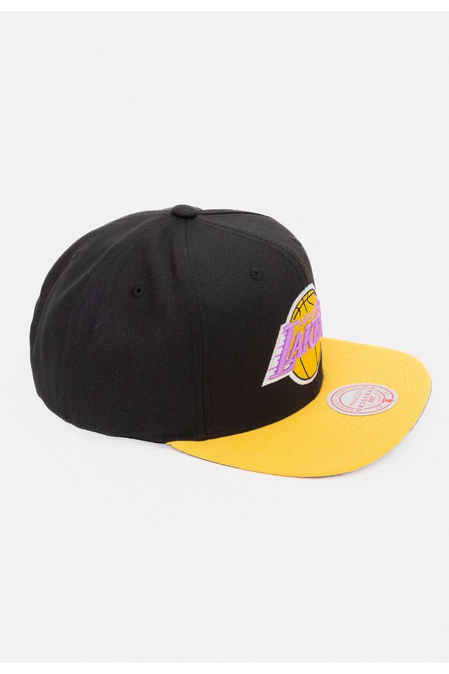 Bone-Mitchell---Ness-NBA-Core-Basic-Snapback-HWC-Los-Angeles-Lakers-Preto-com-Dourado