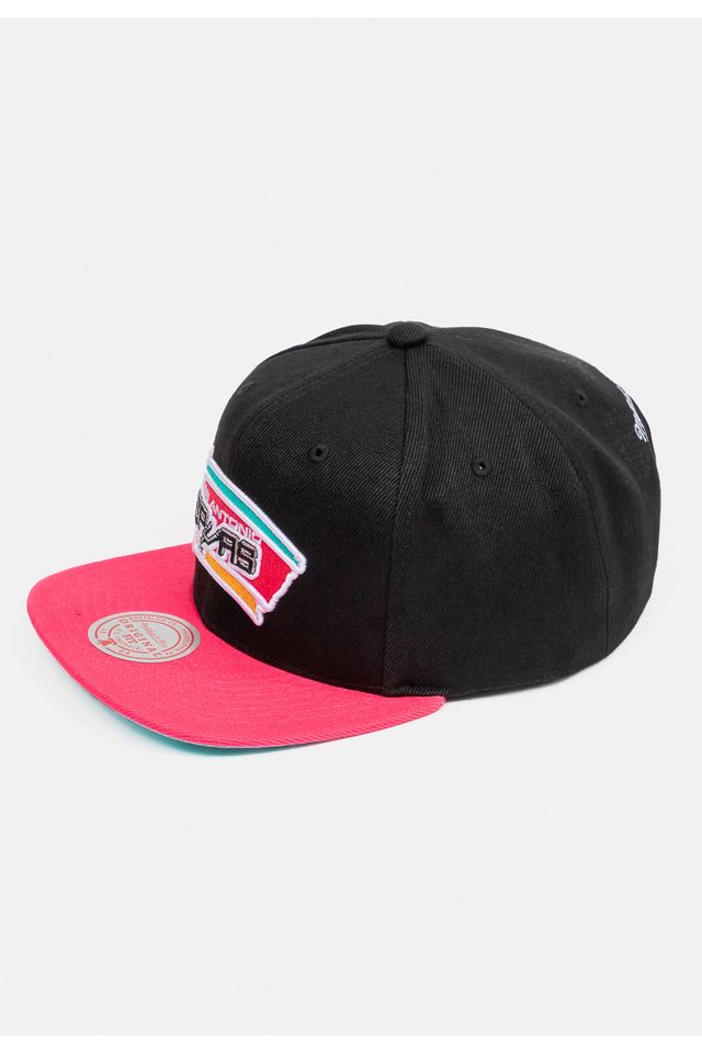 Bone-Mitchell---Ness-NBA-Core-Basic-Snapback-HWC-San-Antonio-Spurs-Preto-com-Rosa