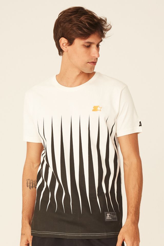 Camiseta Starter Estampada Black Label Off White - MitchellAndNess