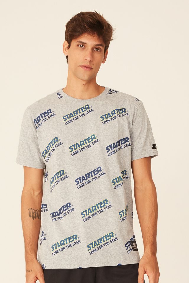 Camiseta-Starter-Basica-Estampada-Cinza-Mescla