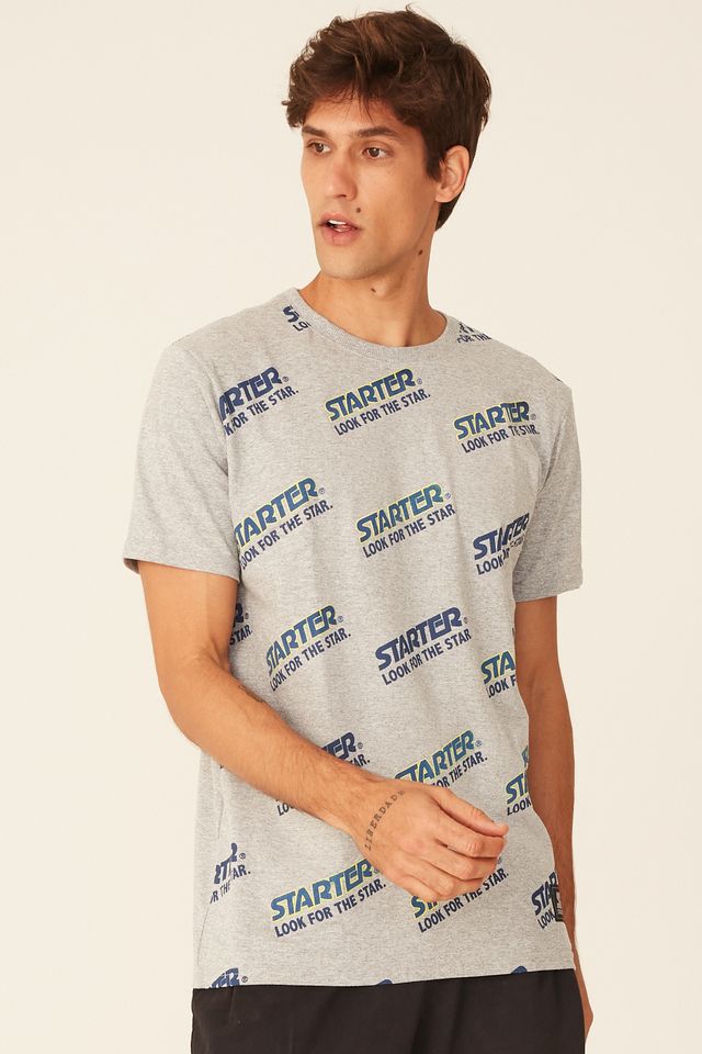 Camiseta-Starter-Basica-Estampada-Cinza-Mescla