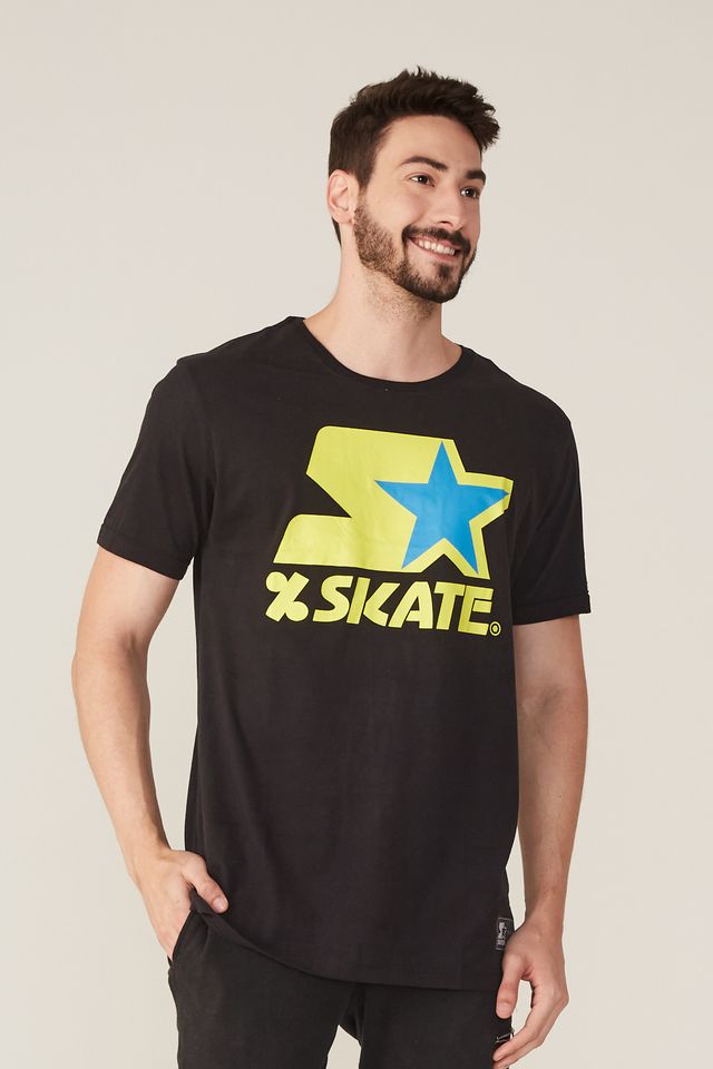 Camiseta-Starter-Estampada-Collab-Cemporcento-Skate-Preta