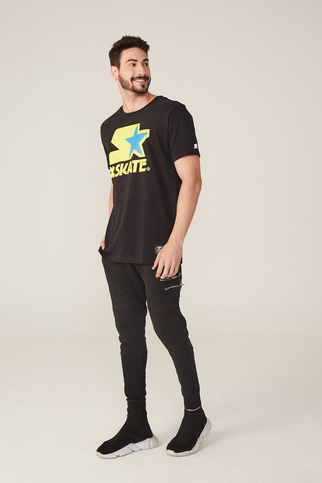 Camiseta-Starter-Estampada-Collab-Cemporcento-Skate-Preta