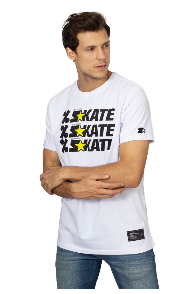 Camiseta-Starter-Estampada-Collab-Cemporcento-Skate-Branca