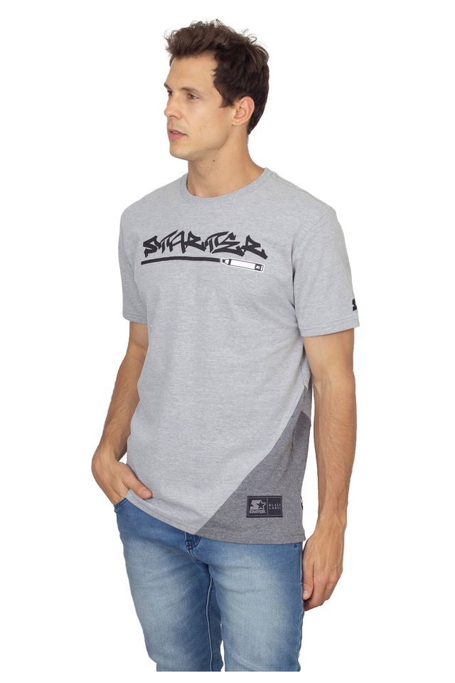 Camiseta-Starter-Especial-Estampada-Cinza-Mescla