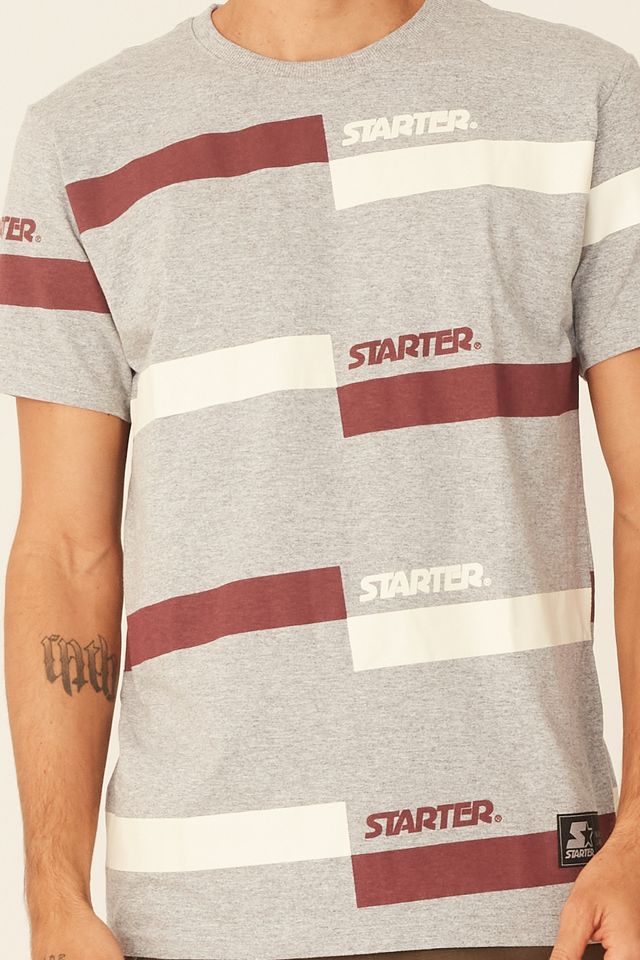 Camiseta-Starter-Estampada-Cinza-Mescla