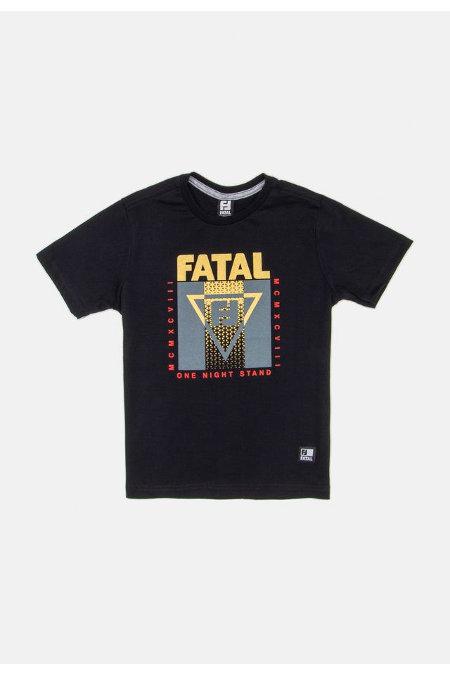 Camiseta-Fatal-Juvenil-Estampada-Preta