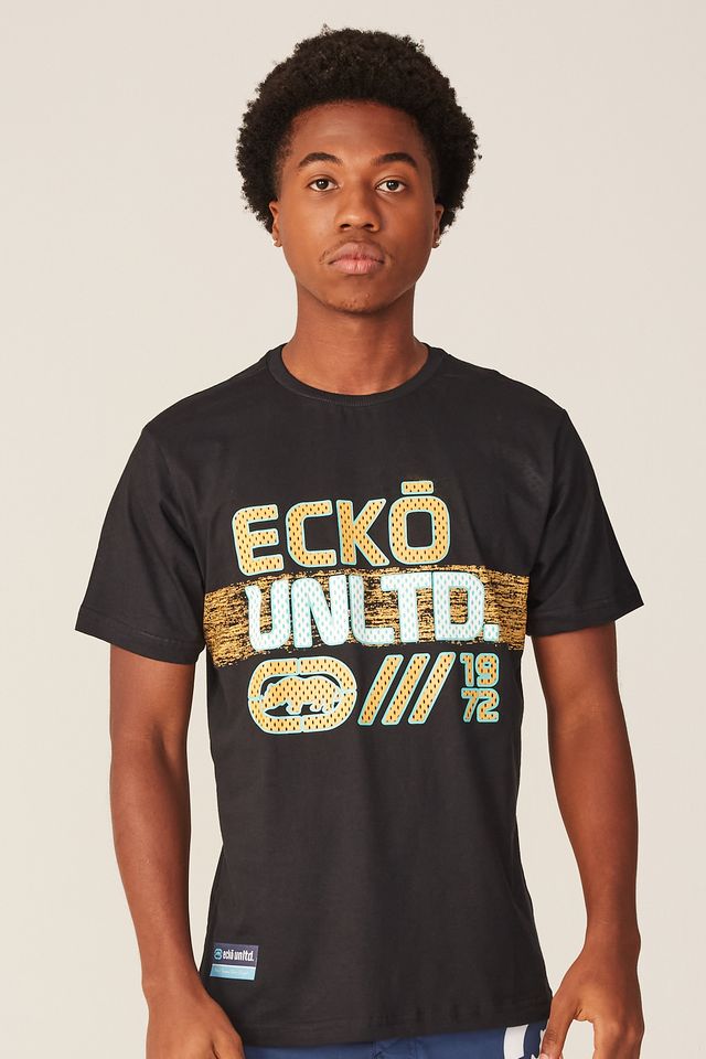 Camiseta-Ecko-Estampada-Preta