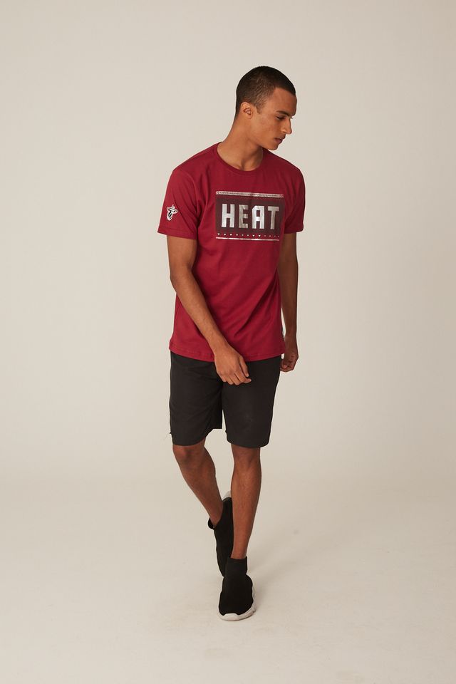 Camiseta-NBA-Estampada-Miami-Heat-Casual-Vinho