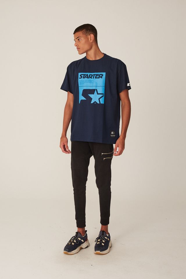 Camiseta-Starter-Plus-Size-Estampada-Azul-Marinho