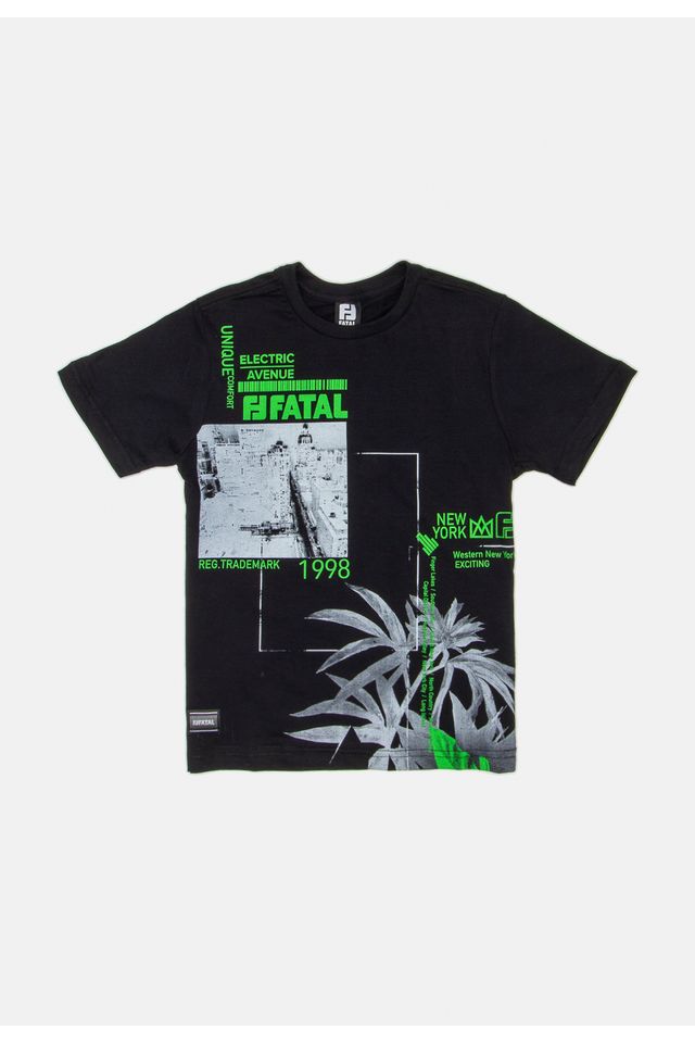 Camiseta-Fatal-Juvenil-Estampada-Preta