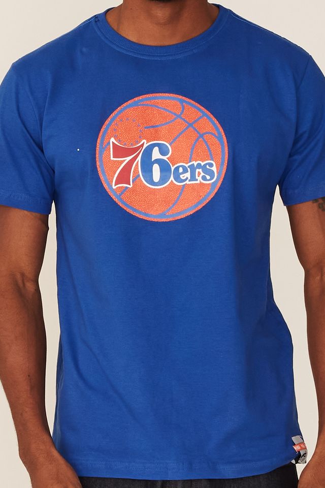 Camiseta-NBA-Estampada-Philadelphia-76ERS-Casual-Azul-Royal