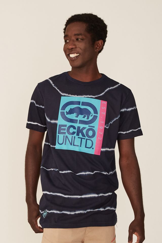 Camiseta-Ecko-Especial-Listrada-Azul-Marinho