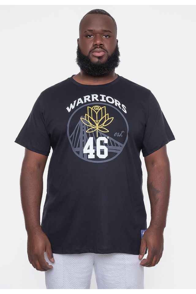 Camiseta-NBA-Plus-Size-City-Number-Golden-Stante-Warriors-Preta