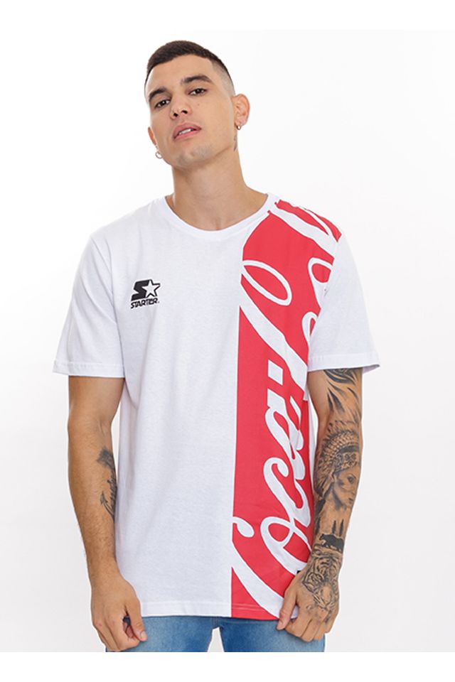 Camiseta-Starter-Collab-Coca-Cola-Logo-Explode-Branca
