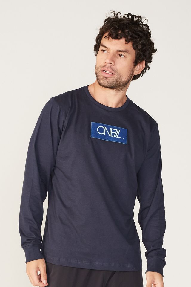 Camiseta-Oneill-Manga-Longa-Estampada-Azul-Marinho