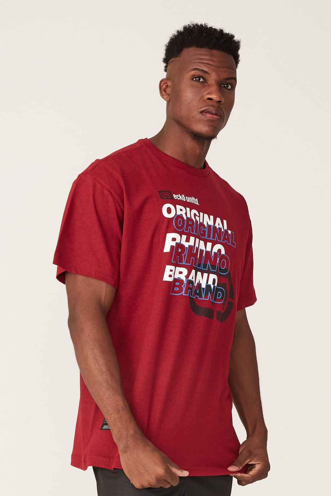 Camiseta Ecko Plus Size Estampada Vermelha Mescla - ecko